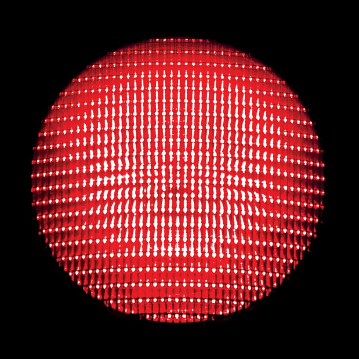 red circular lamp