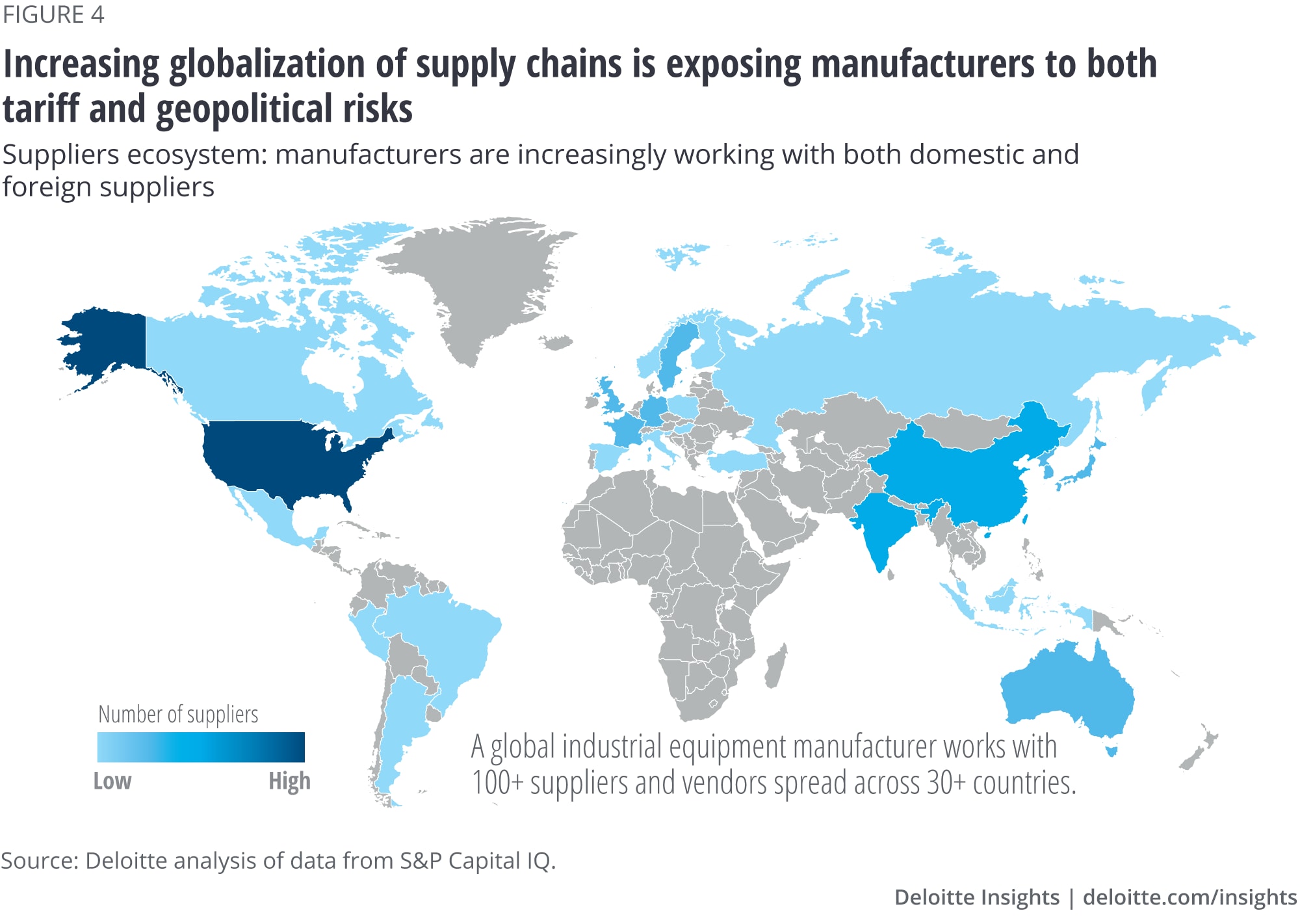 Increasing globalization of supply chains is exposing manufacturers to both tariff and geopolitical risks