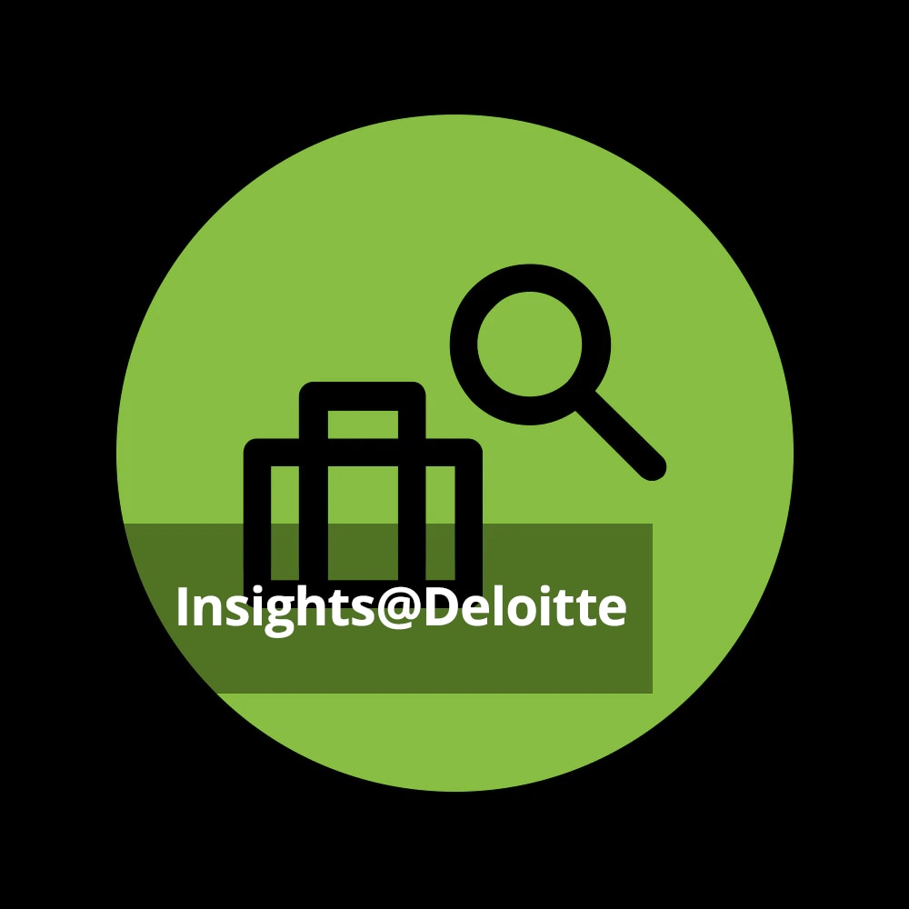 Jobsuche Icon mit Text 'Insights@Deloitte'