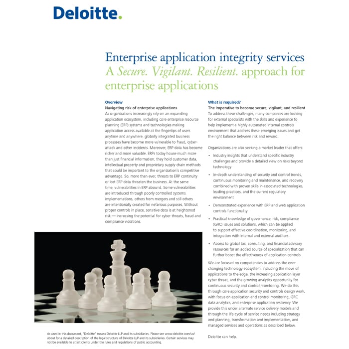Enterprise application integrity services