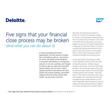 five signs financial close process broken