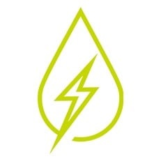 water drop and lightning bolt icon
