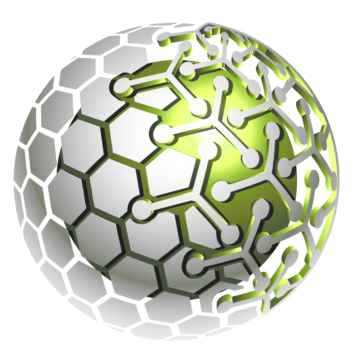 grey green hollow sphere