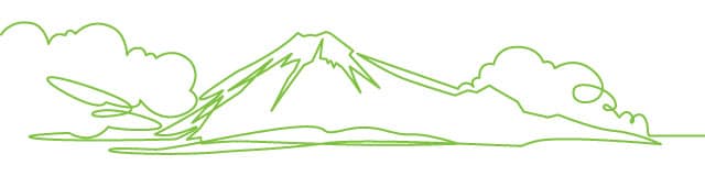 Green outline of a volcano