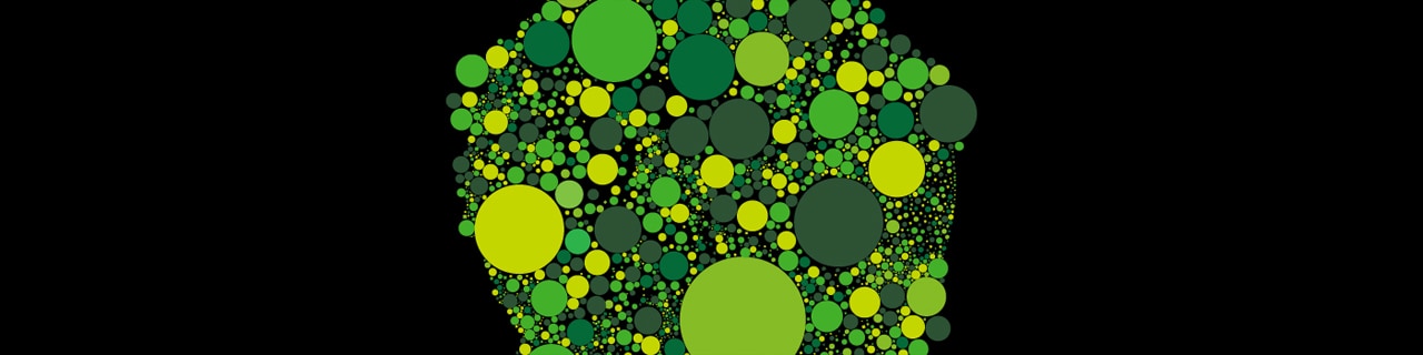 abstract green dots