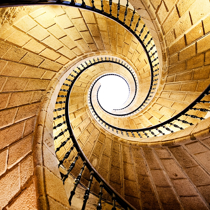 Swirling staircase