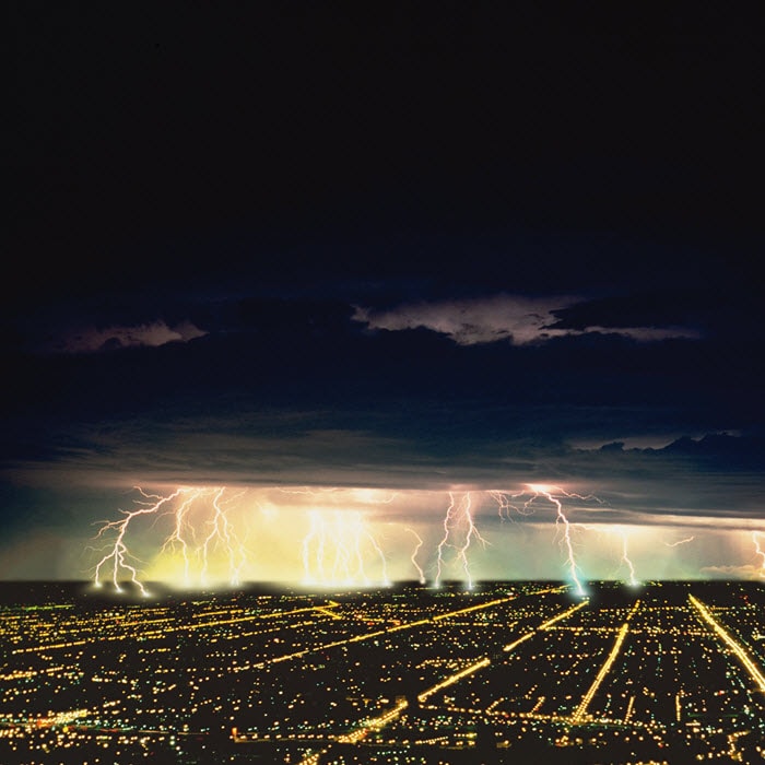 lightning on the city