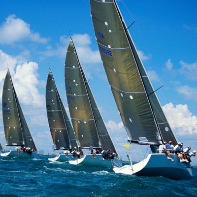 Four sailboats