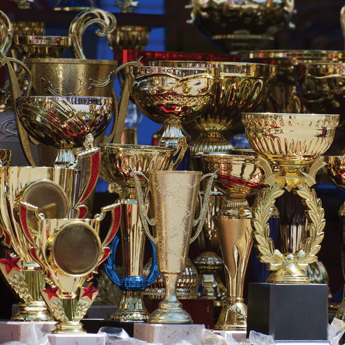 table of trophies
