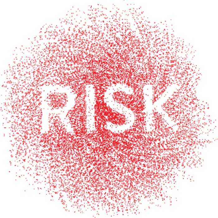 Risk written in Red background