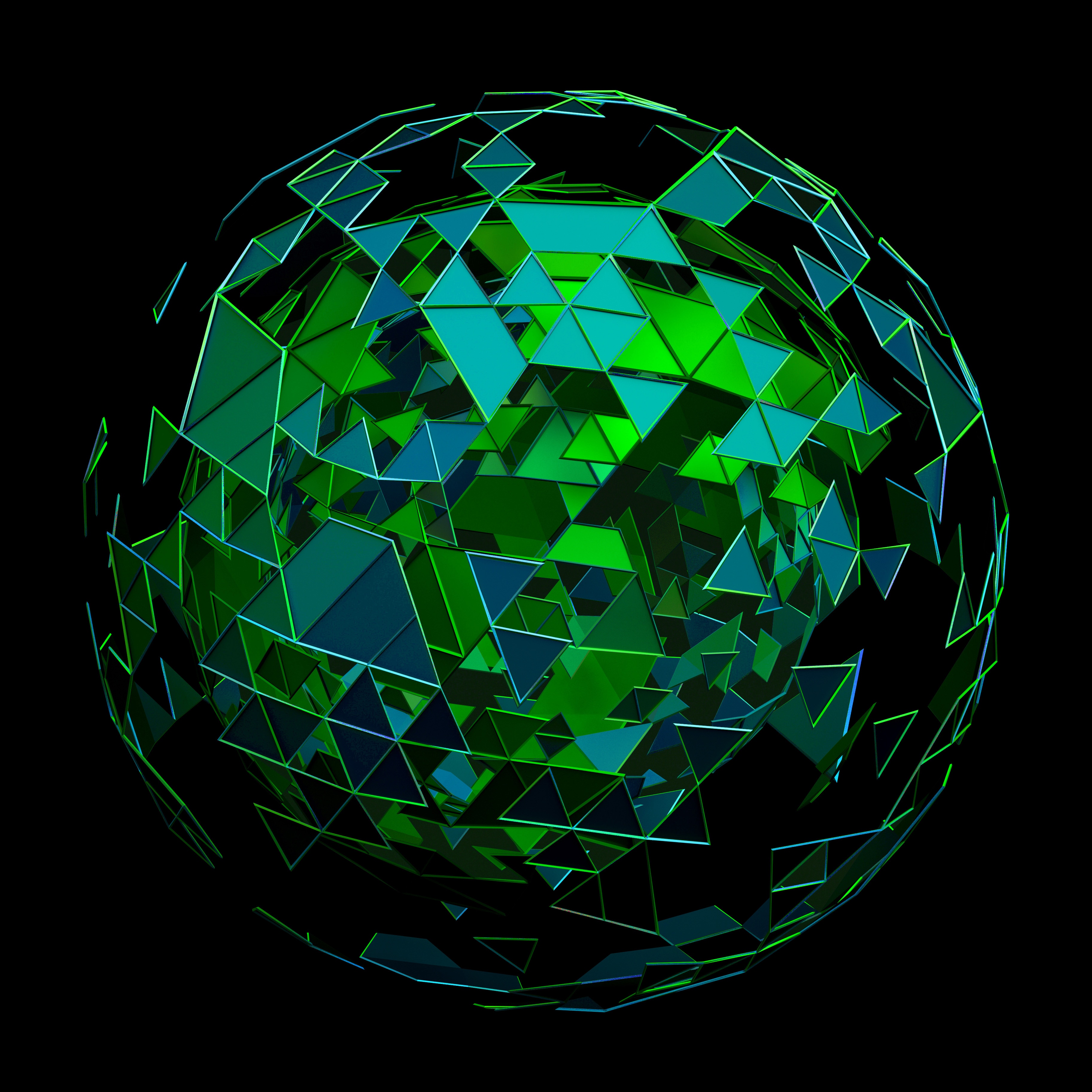 green cubic ball