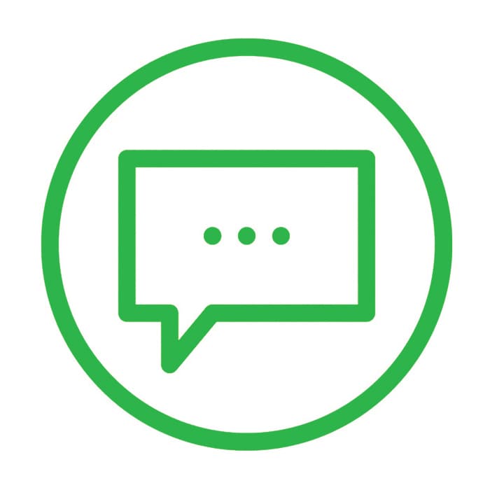 Green chat box icon