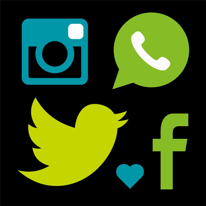 Social media icons and logos