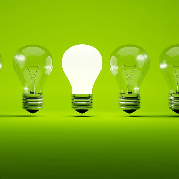 Light bulbs green