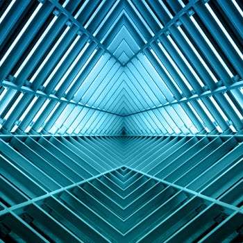 Blue symmetric pyramid