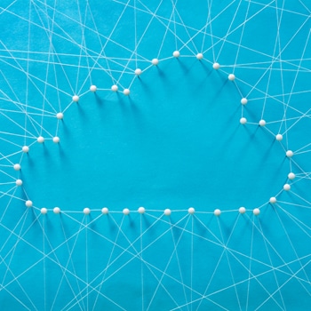 blue cloud with pins