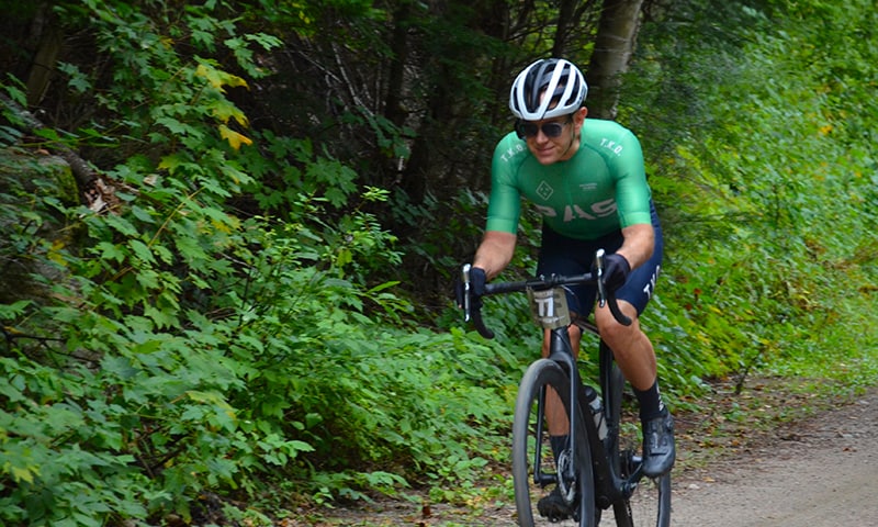 Racing the Hurtin in Haliburton gravel ride, Ontario.