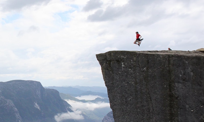 On top of a fjord in Norway