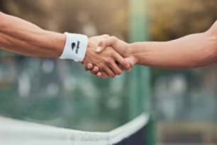 tennis players shaking hands